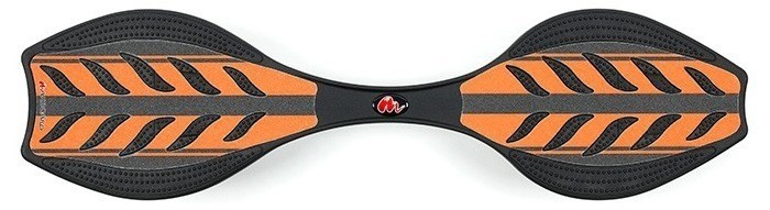 Maxboard double orange black für Kinder und Erwachsene mit breiten, orangefarbenen Streifen auf grauer Fläche