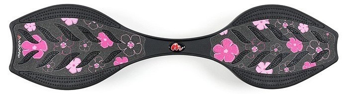 Maxboard rose ist ein Maxboard für Mädchen, Damen und Kinder mit pinkfarbenen Blüten/Blumen auf schwarzem Untergrund