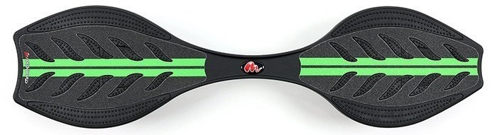 Maxboard small green black für Kinder und Erwachsene mit zwei schmalen, grünen Streifen auf schwarzer Fläche