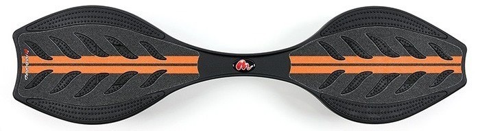Maxboard small orange black für Kinder und Erwachsene mit zwei schmalen, orange farbenen Streifen auf schwarzer Fläche